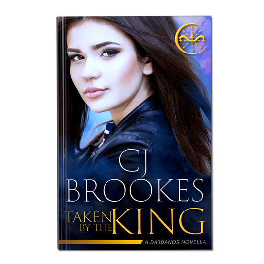 Book cover of 'Taken by the King' by CJ Brookes with a woman's face on the cover.